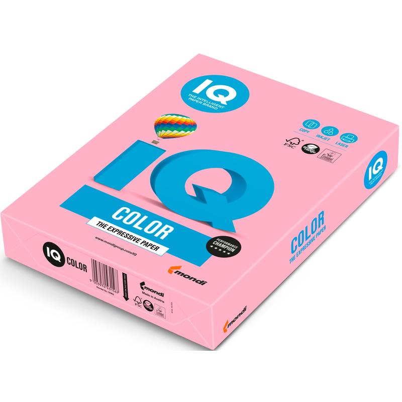 Бумага А4 80г/кв.м IQ COLOR, пастель, розовый фламинго, 500л