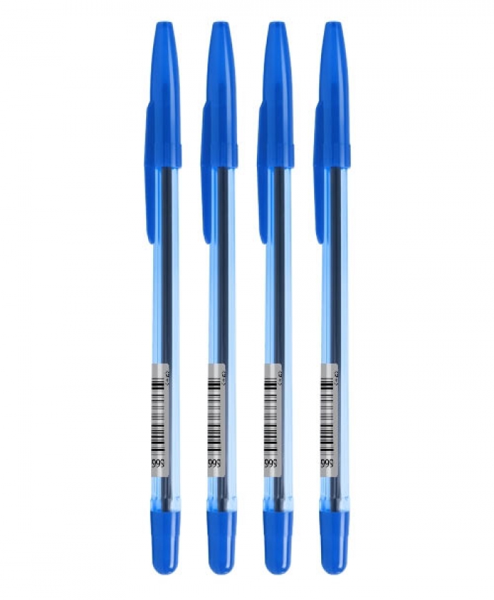 Ручка шариковая СТАММ Офис, синяя, 1мм,маслян. тонир. голубой корпус