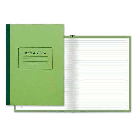 Книга учета 120л, линия, картон, офсет, Staff, нумерация страниц, зеленая