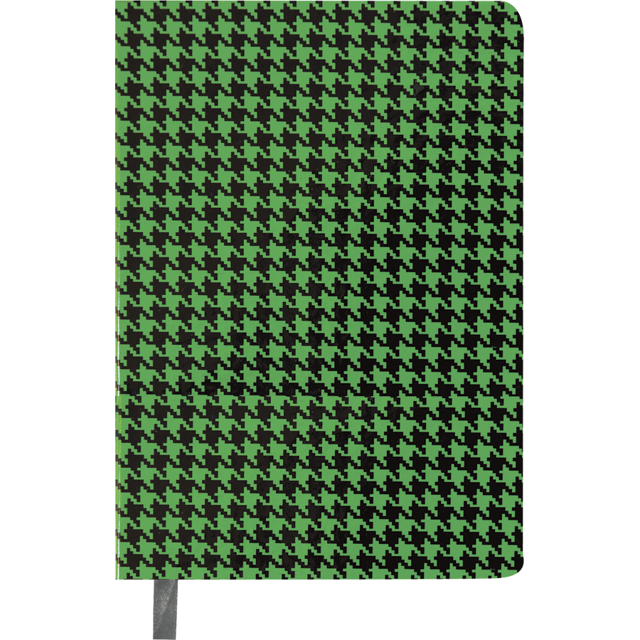 Записная книжка B6 (120х170мм), 80л, deVENTE, зеленая с черным, клетка