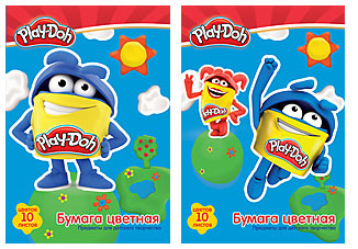 Бумага цветная 10цв 10л (2мет) Play-Doh Игр.набор д/детск