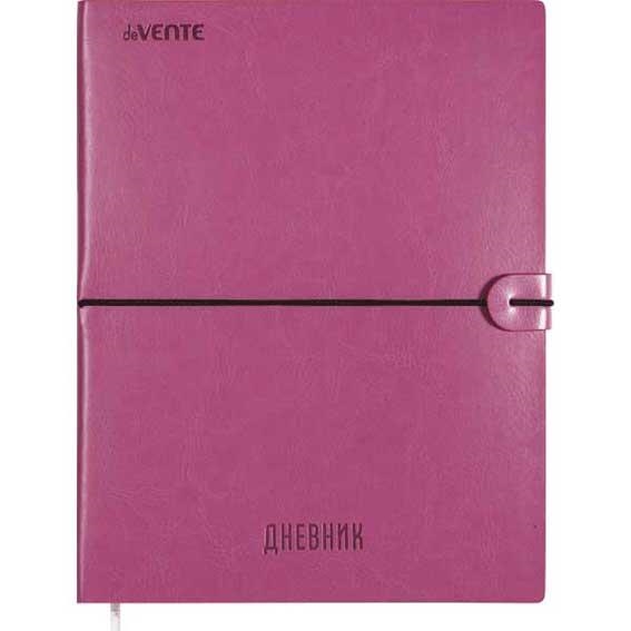 Дневник школьный deVente розовый искусственная кожа, резинка