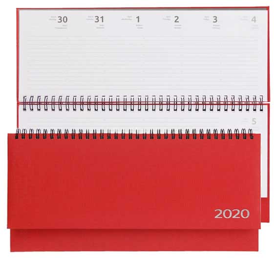 Планинг 2020г, 294x142мм, 64л, Attomex Orion, бумвинил, красный, евроспираль